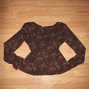 Paisley Long-Sleeve Blouse